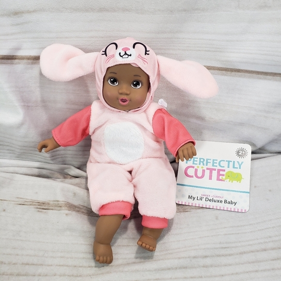 Jakks Pacific Pink Easter Bunny Baby Doll Dark Skin With Tag 9 Inch 2019 - Picture 8 of 8